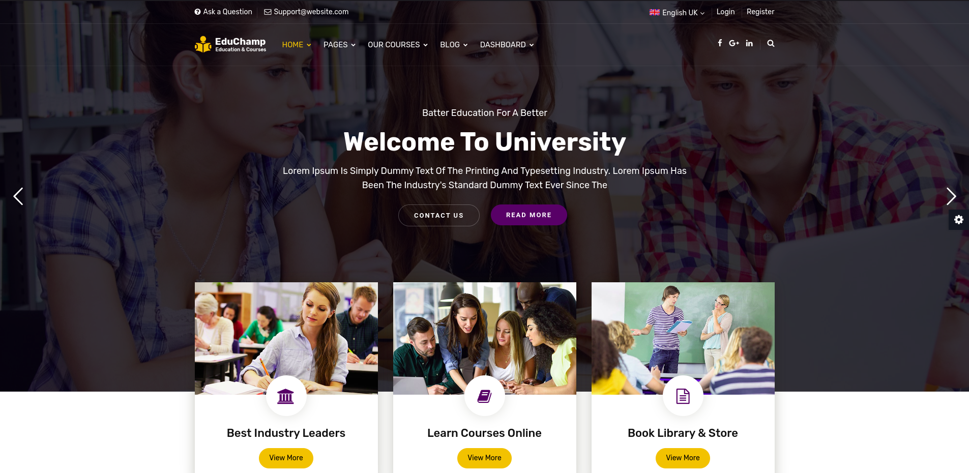 Landing page design preview
